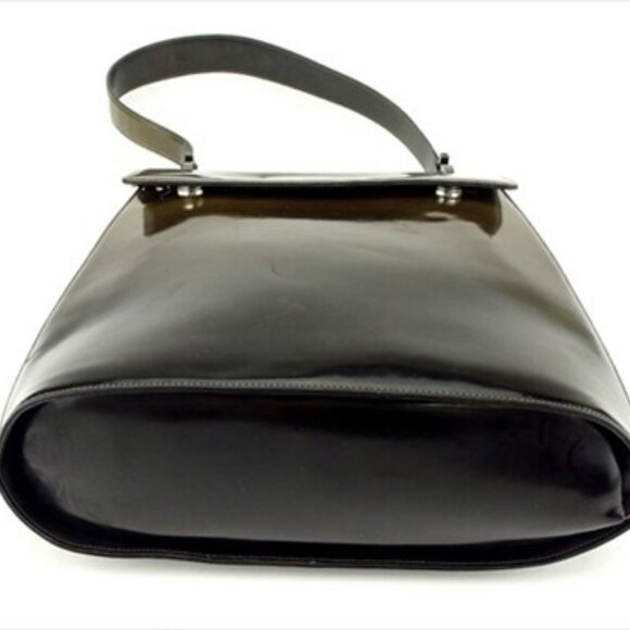 Salvatore Ferragamo Shoulder bag Brown Beige Enamel leather Authentic Used F1460 - Picture 5 of 11